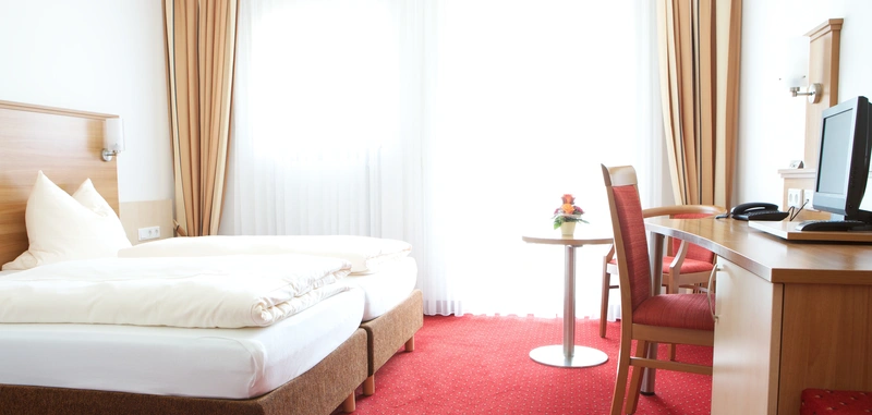 Blick in ein Doppelzimmer